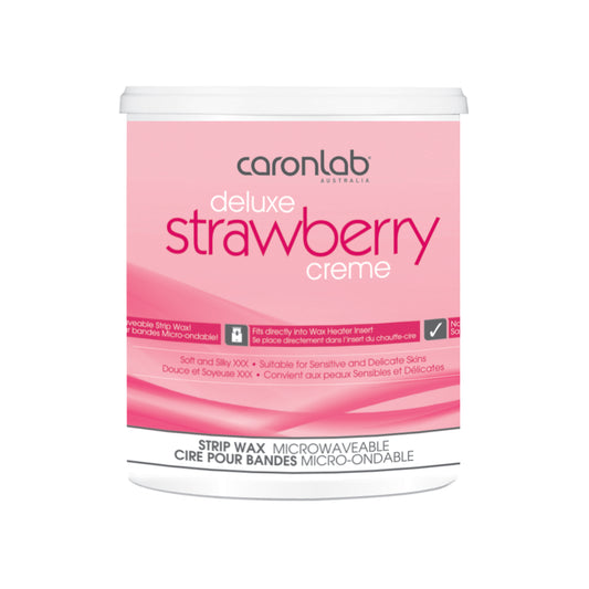 Caronlab Strawberry Crème Strip Wax, Microwaveable, 27 oz