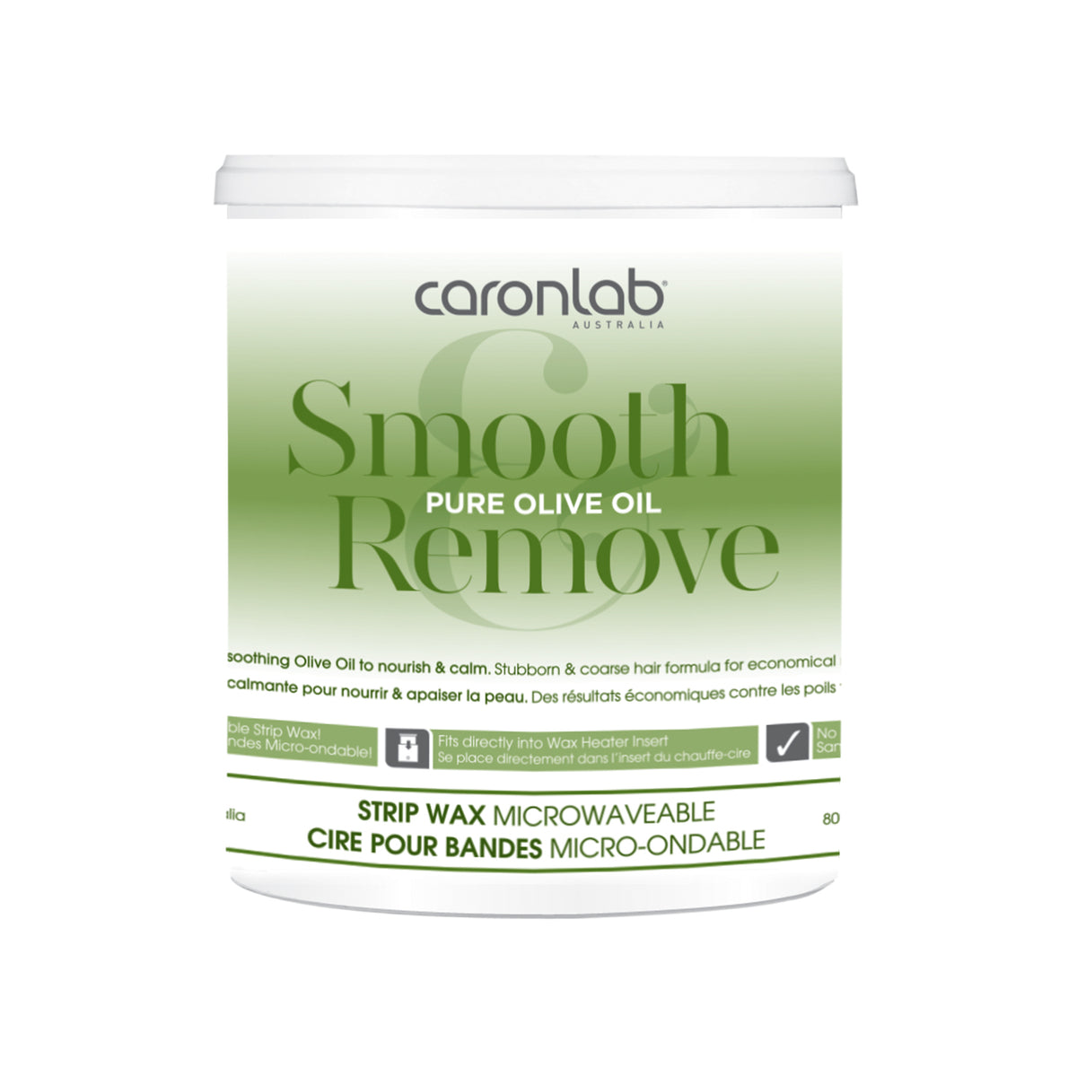 Caronlab Pure Olive Oil Strip Wax, Microwaveable, 27 oz