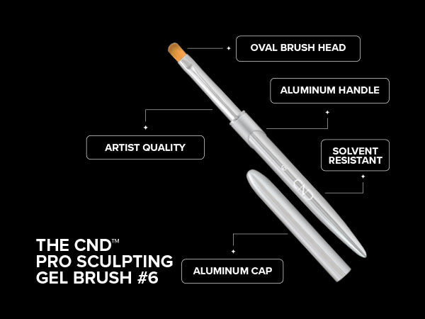 CND Pro Sculpting Gel Oval Brush, # 6