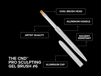 CND Pro Sculpting Gel Oval Brush, # 6