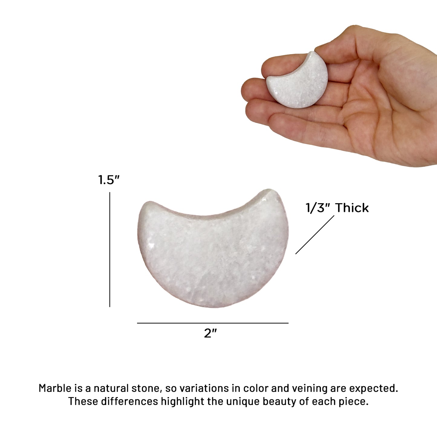 Theratools Marble Half Moon Stones Set, 1 pair