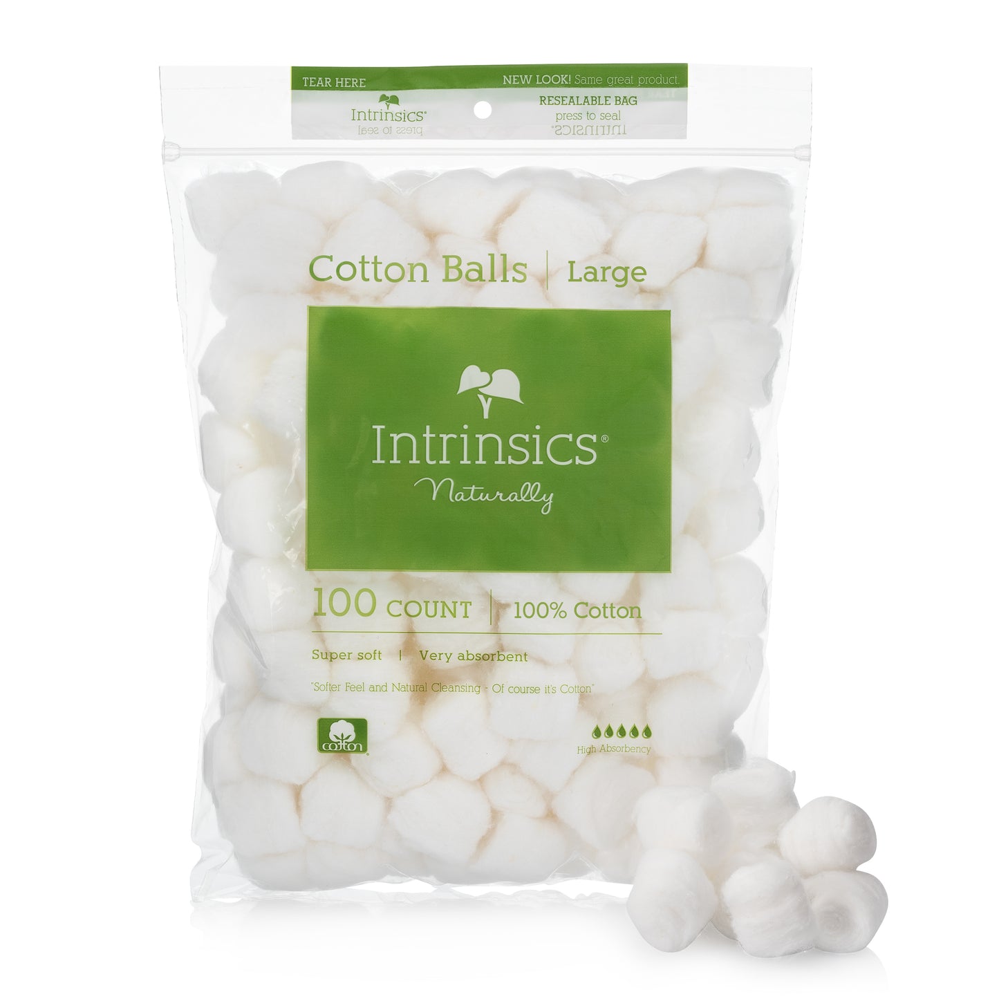 Intrinsics Bulk Cotton Balls, Large, 100 ct