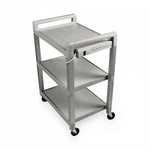 Poly Utility Cart, 3 Shelf, Gray