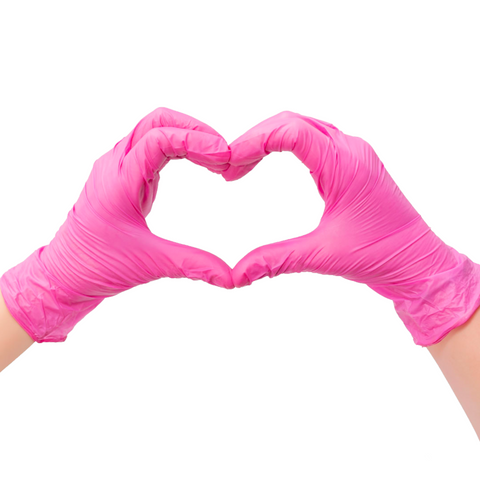 Image of Colortrak Nitrile Gloves, Magenta, 100 ct