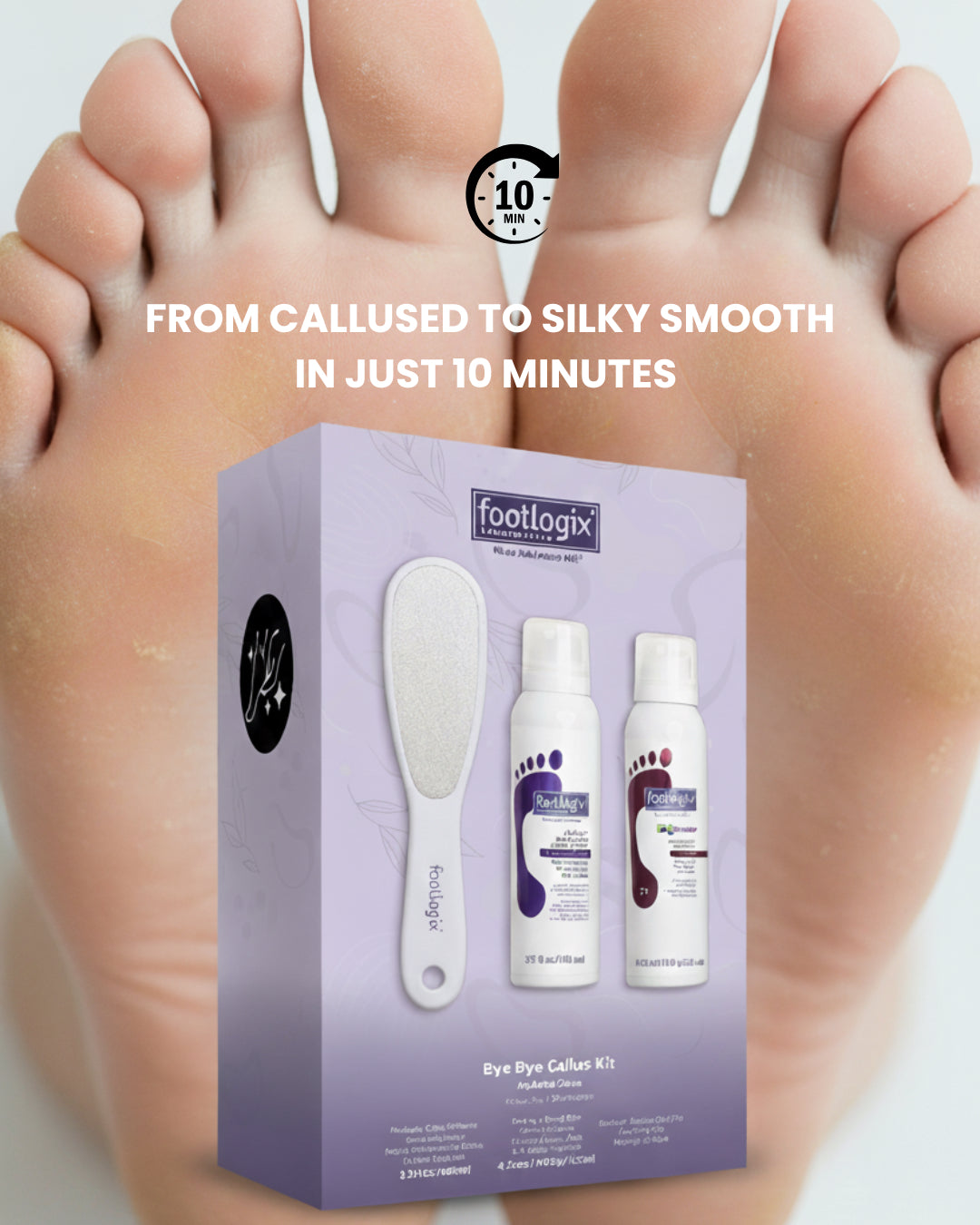 Footlogix Bye Bye Callus Kit, 3 Piece