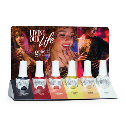 Gelish Gel Polish, Living Our Life Collection Display, 6 Piece