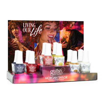Gelish Morgan Taylor, Living Our Life Mixed Collection Display, 12 Piece
