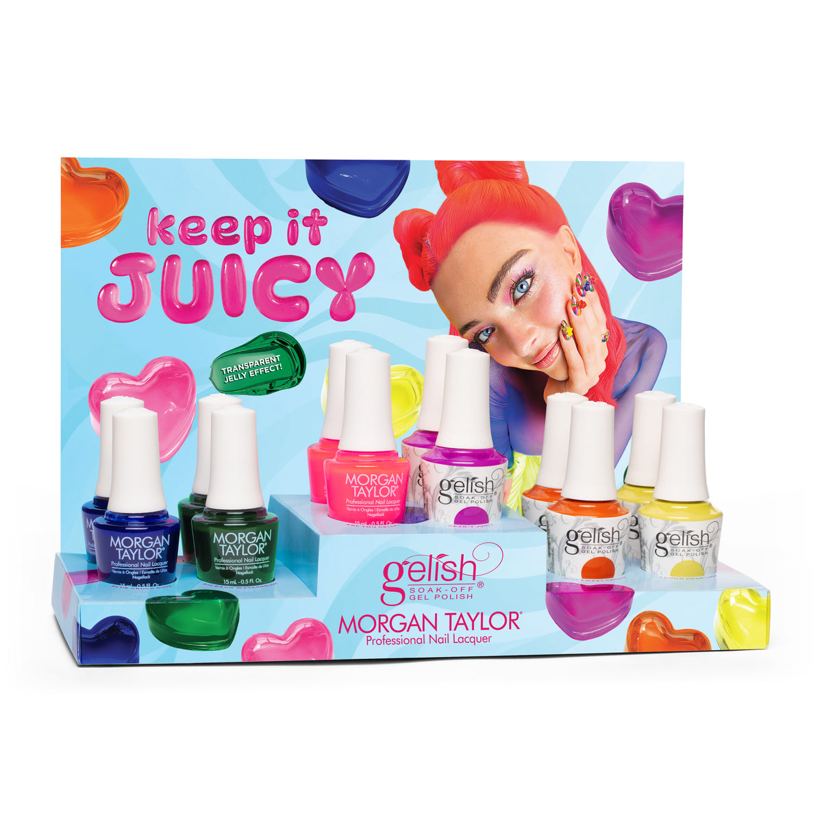 Gelish Morgan Taylor, Keep It Juicy Mixed Collection Display, 12 Piece