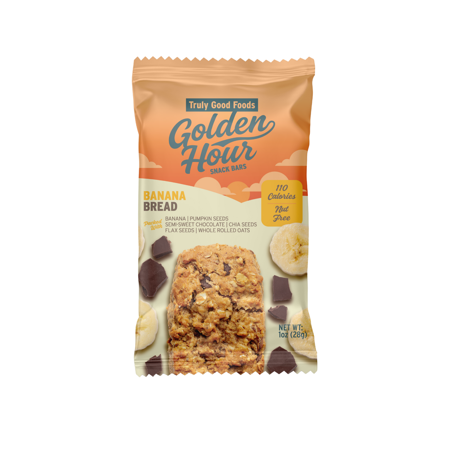 Truly Good Foods Golden Hour Snack Bar, Banana Bread, 1 oz, 48 ct