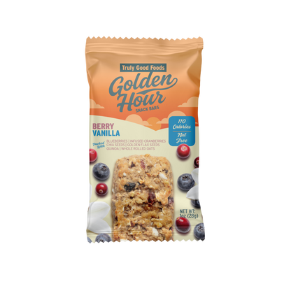 Truly Good Foods Golden Hour Snack Bar, Berry Vanilla, 1 oz, 48 ct