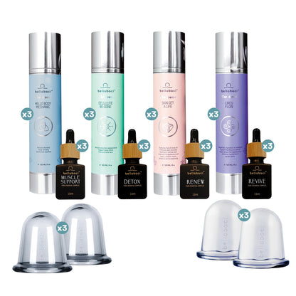 Retail Gliding Cupping Starter Kit, 34 piece set