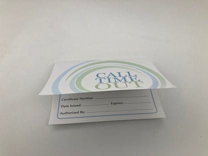 Gift Certificate, Call Time Out, 25 pc