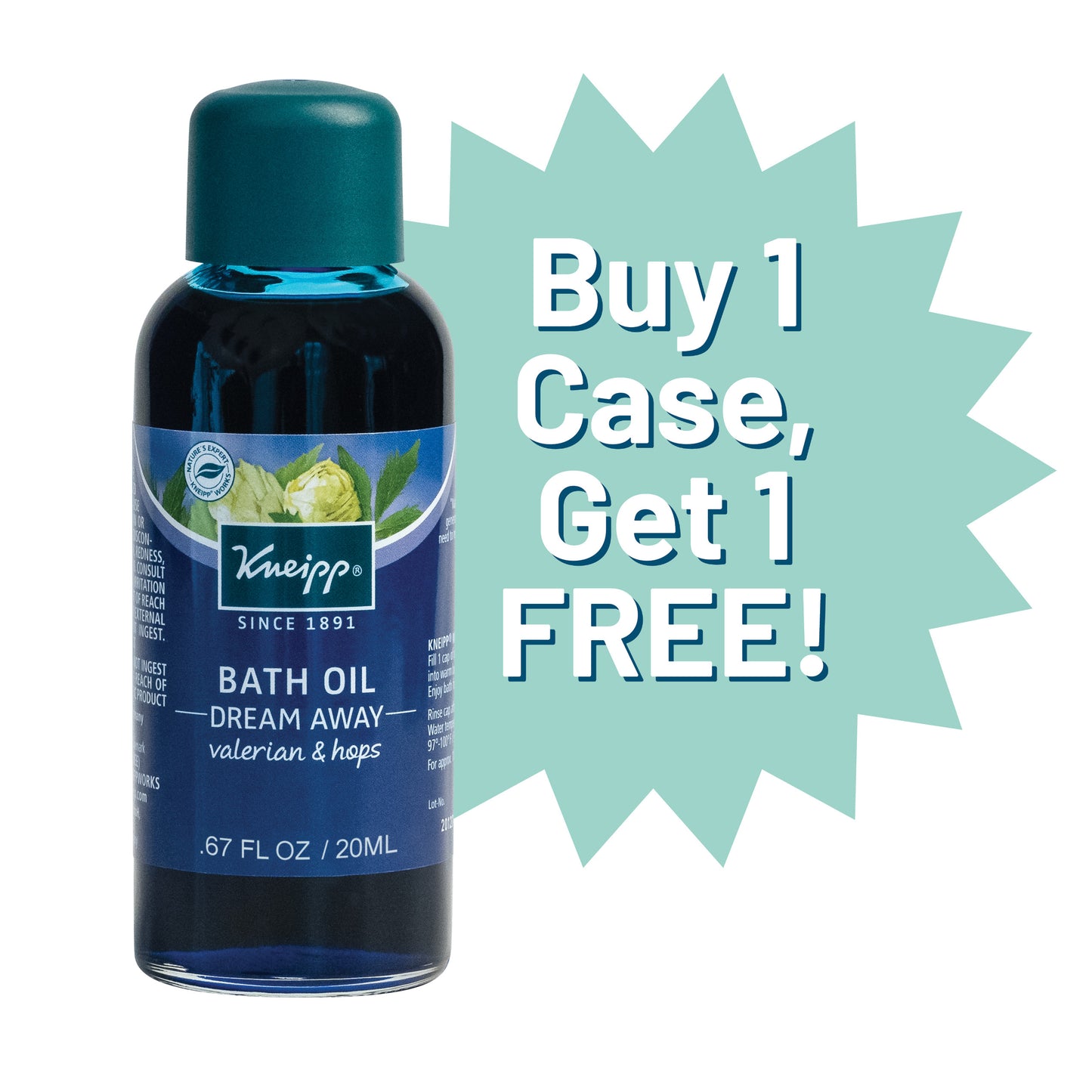 Kneipp Bath Oil, Dream Away Valerian & Hops, 0.67 fl. oz, 12 pack BOGO, 24 ct.