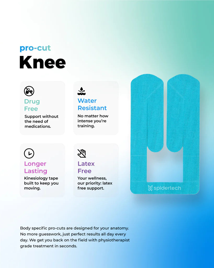 SpiderTech Kinesiology PreCut Knee Tape