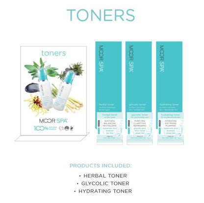 Moor Spa Product Category Display, Toners