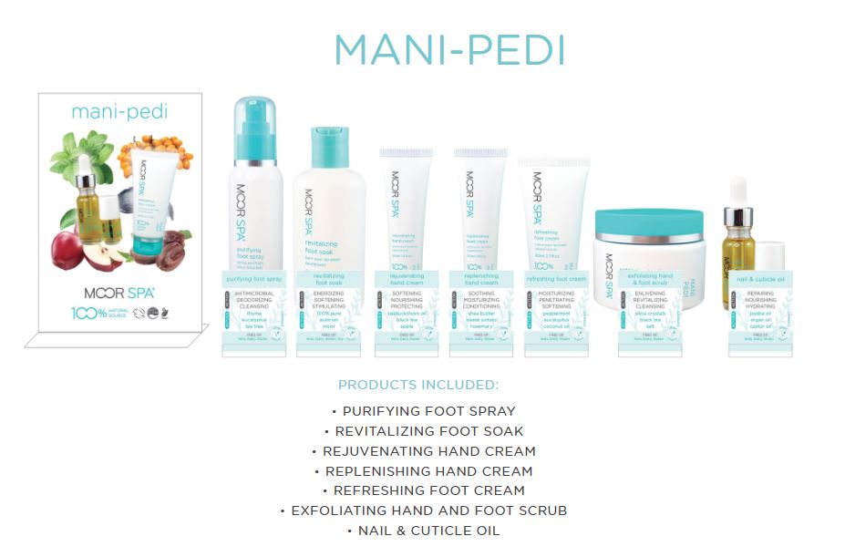 Moor Spa Product Category Display, Mani-Pedi