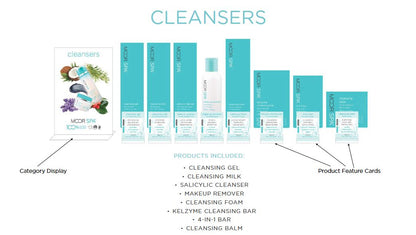 Moor Spa Product Category Display, Cleansers