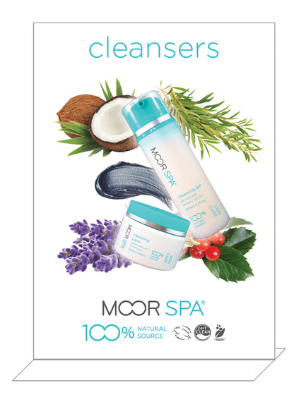 Moor Spa Product Category Display, Cleansers