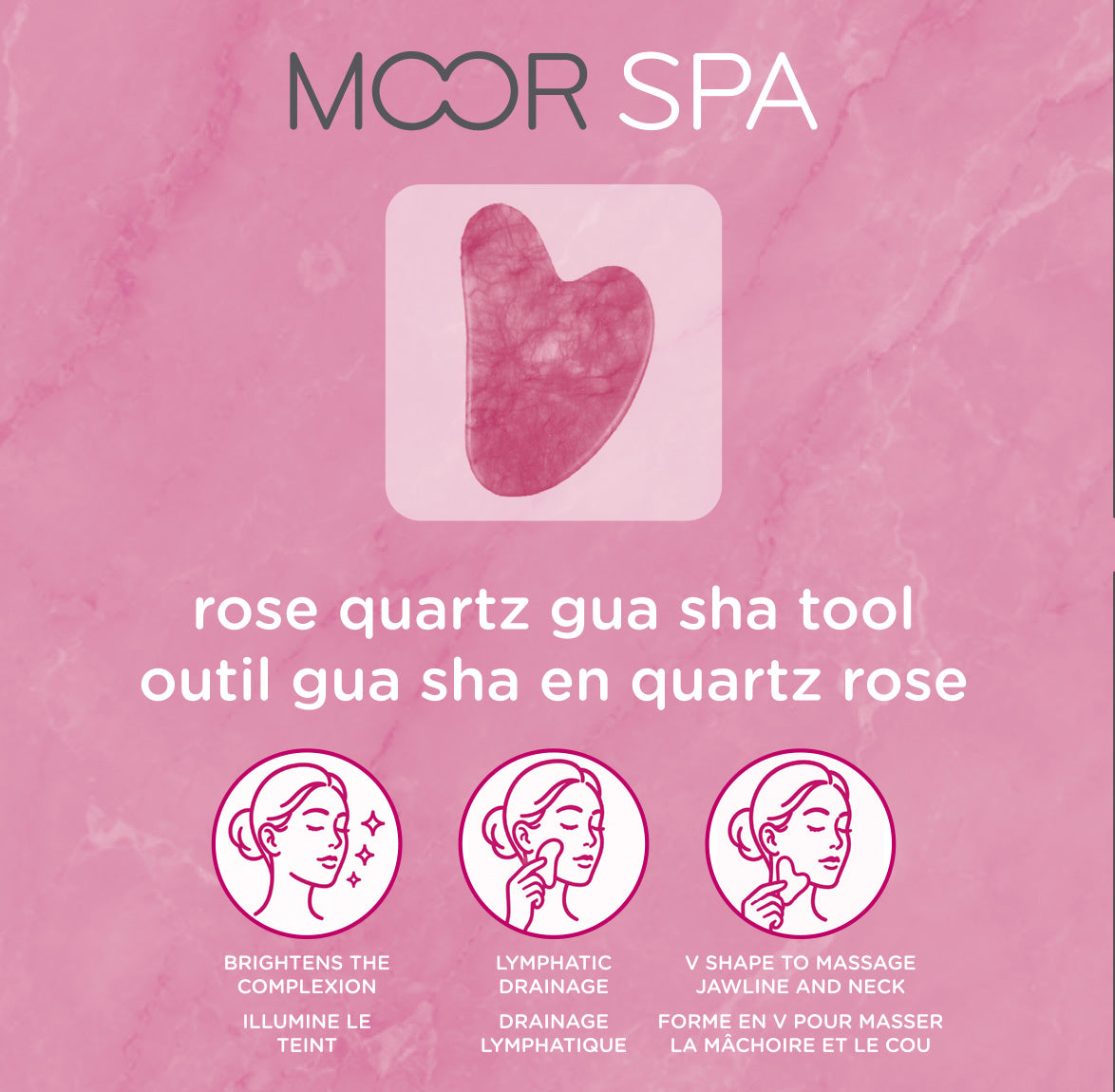 Moor Spa Rose Quartz Gua Sha Stone