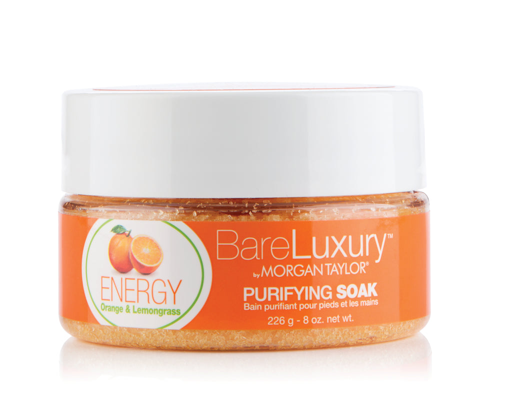 BareLuxury by Morgan Taylor, Purifying Soak, Energy Orange & Lemongrass, 8 oz