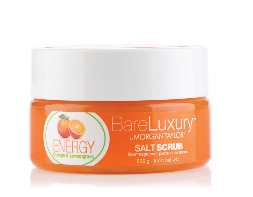 BareLuxury by Morgan Taylor, Salt Scrub, Energy Orange & Lemongrass, 8 oz
