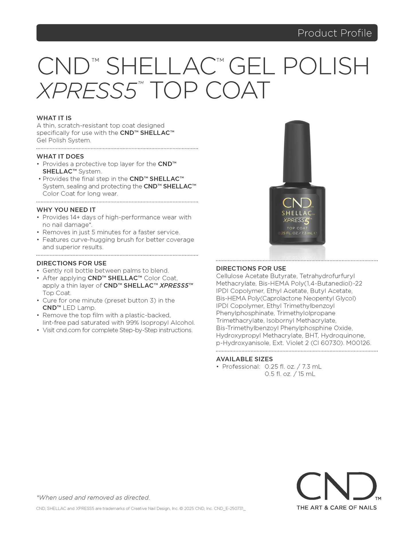 CND Shellac, Xpress5 Top Coat