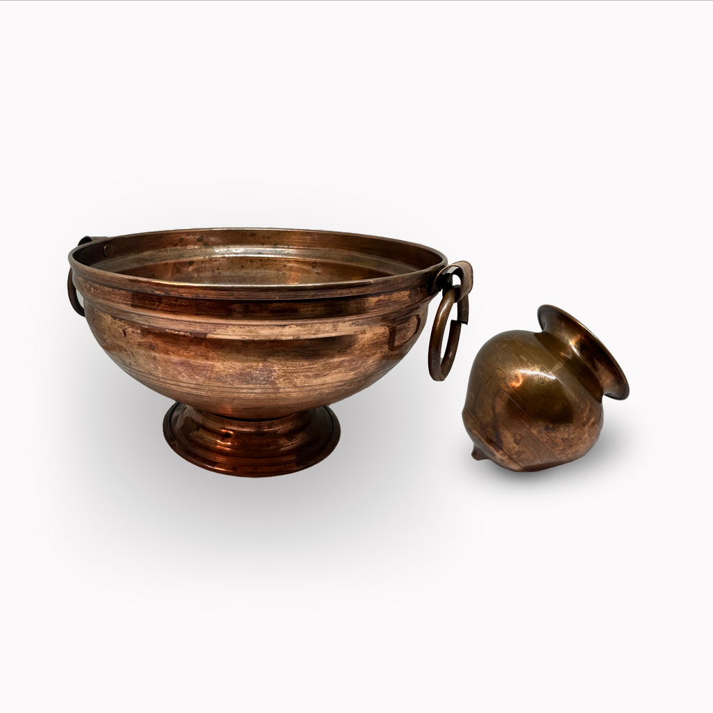 Shirodhara Copper Pot & Oil Collecting Pot Set