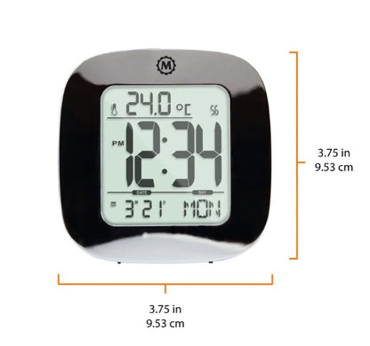 Large Display Compact Alarm Clock, Silver