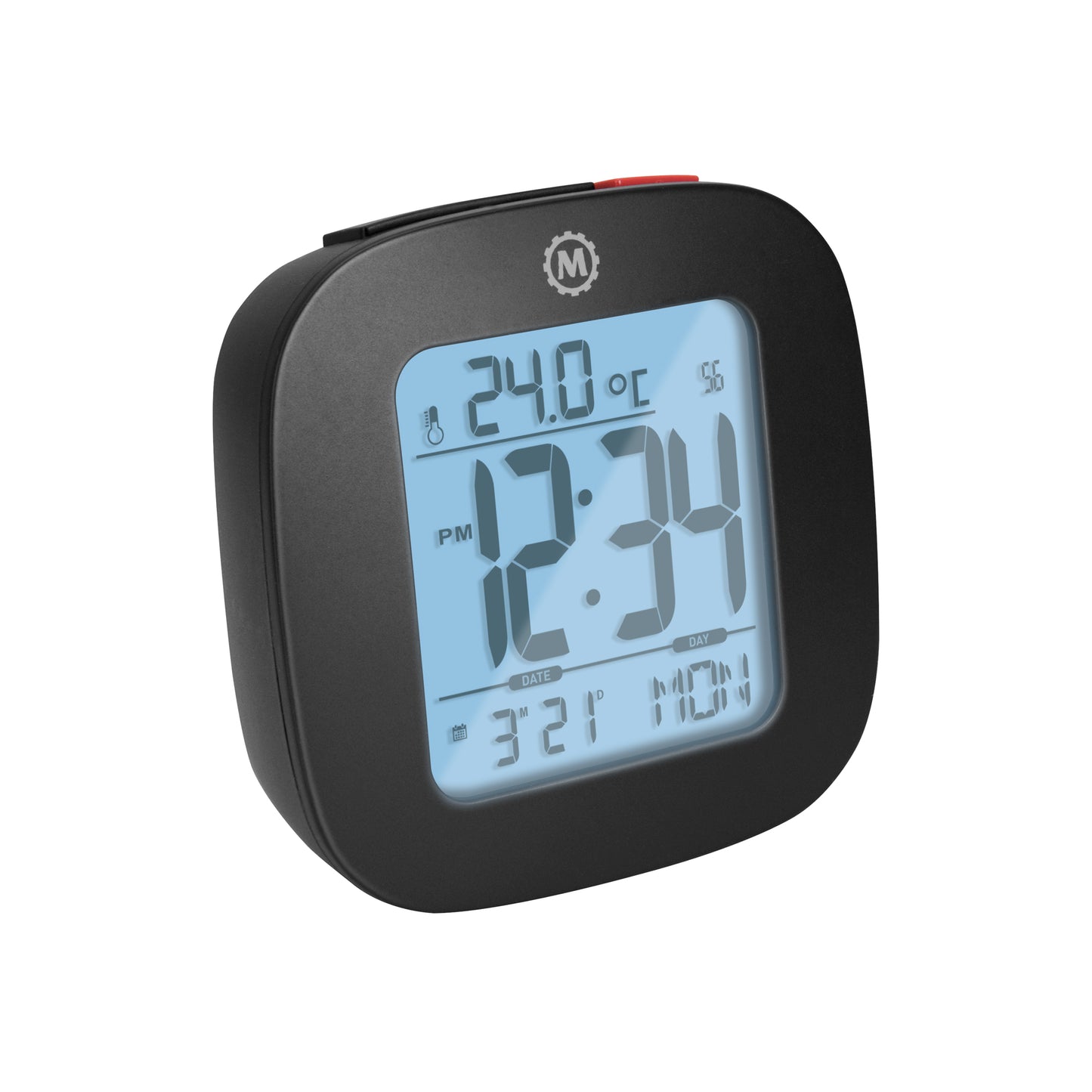 Large Display Compact Alarm Clock, Black