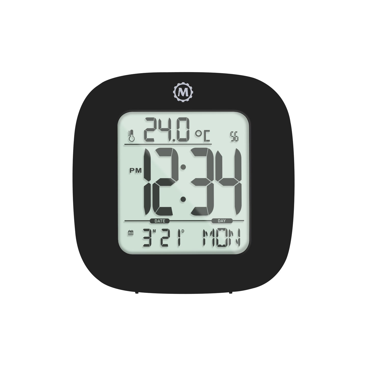 Large Display Compact Alarm Clock, Black