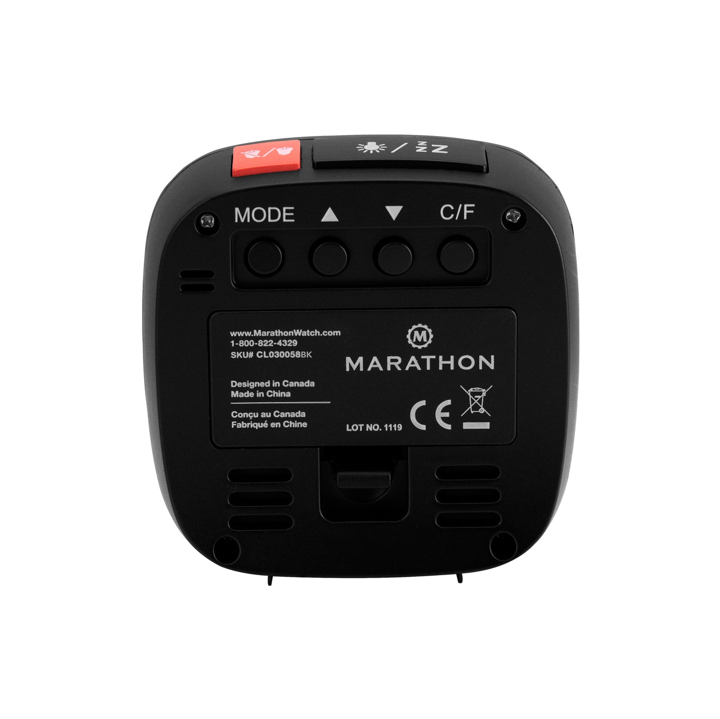 Large Display Compact Alarm Clock, Black