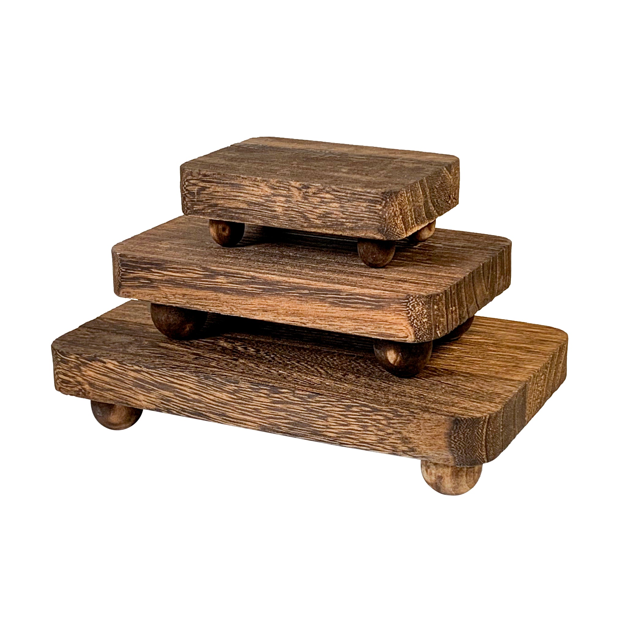 Rectangular Wooden Display Risers, Brown, 3 pc – Universal Companies