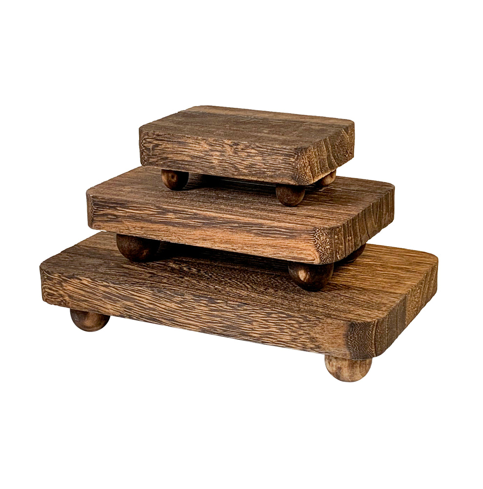 Rectangular Wooden Display Risers, Brown, 3 pc – Universal Companies