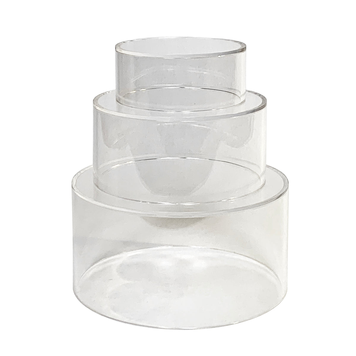 Nested Riser Set Acrylic Cylinder Nesting Riser Displays, Clear, 3 pc – Universal Companies
