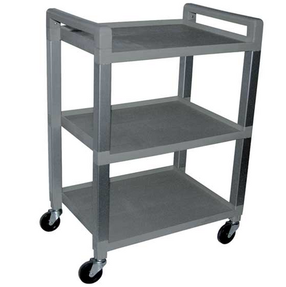 Poly Utility Cart, 3 Shelf, Gray