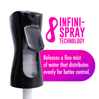 Colortrak Continuous Mist Spray Bottle, Black/Clear, 12 oz