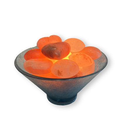 Himalayan Salt Massage Stone Warmer Polycarbonite Bowl, 12 Salt Stones