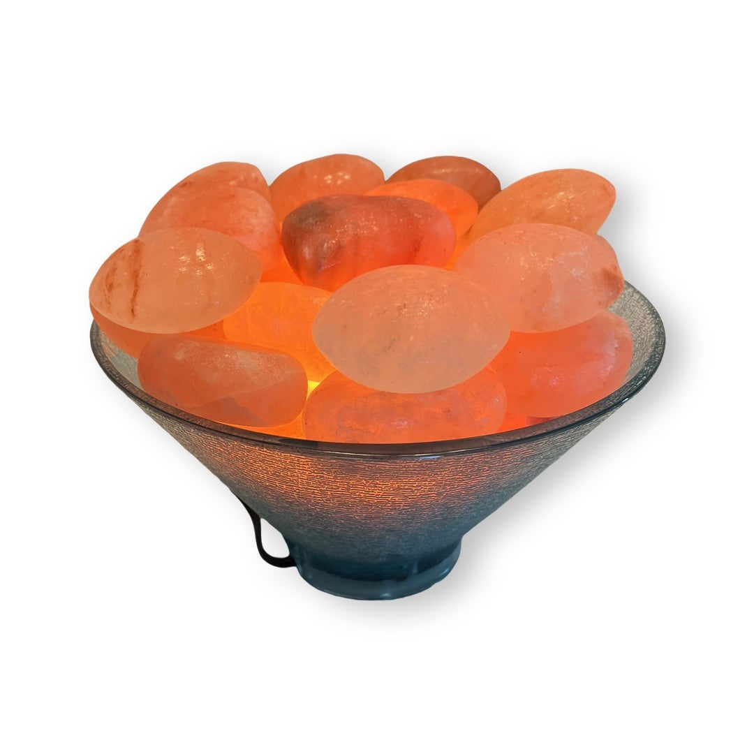 Himalayan Salt Massage Stone Warmer Polycarbonite Bowl, 20 Salt Stones