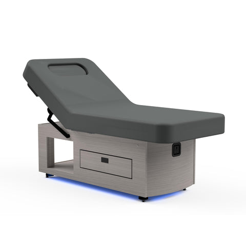 Image of Oakworks Prema E-Nvi Electric Backrest Top Table with Cabinet Base