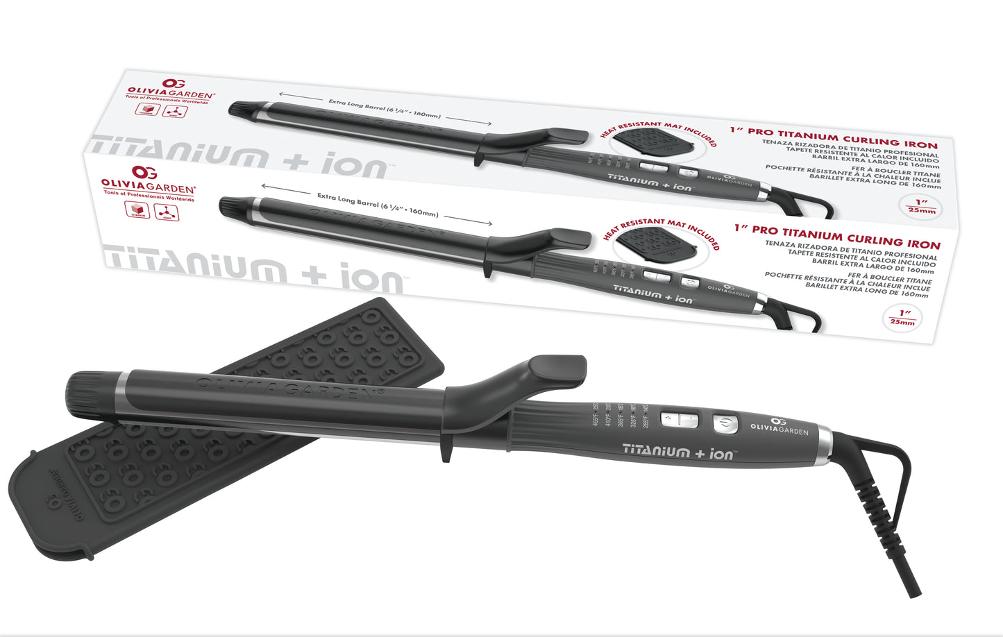 Olivia Garden Titanium+ 1" Curling Iron With Extra Long Barrel