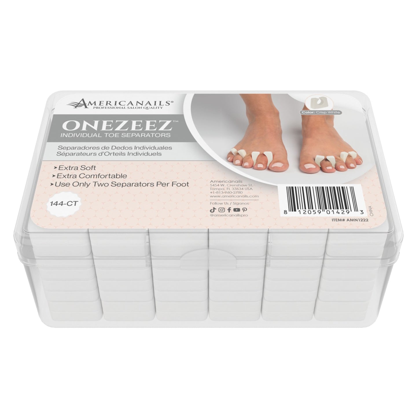 Onezeez Individual Toe Separators, 144ct