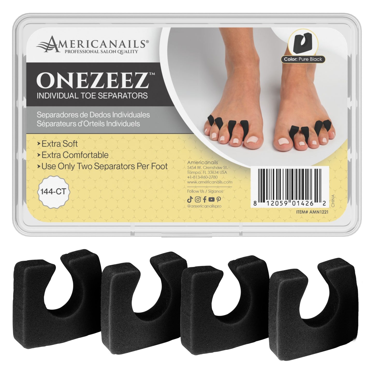 Onezeez Individual Toe Separators, 144ct