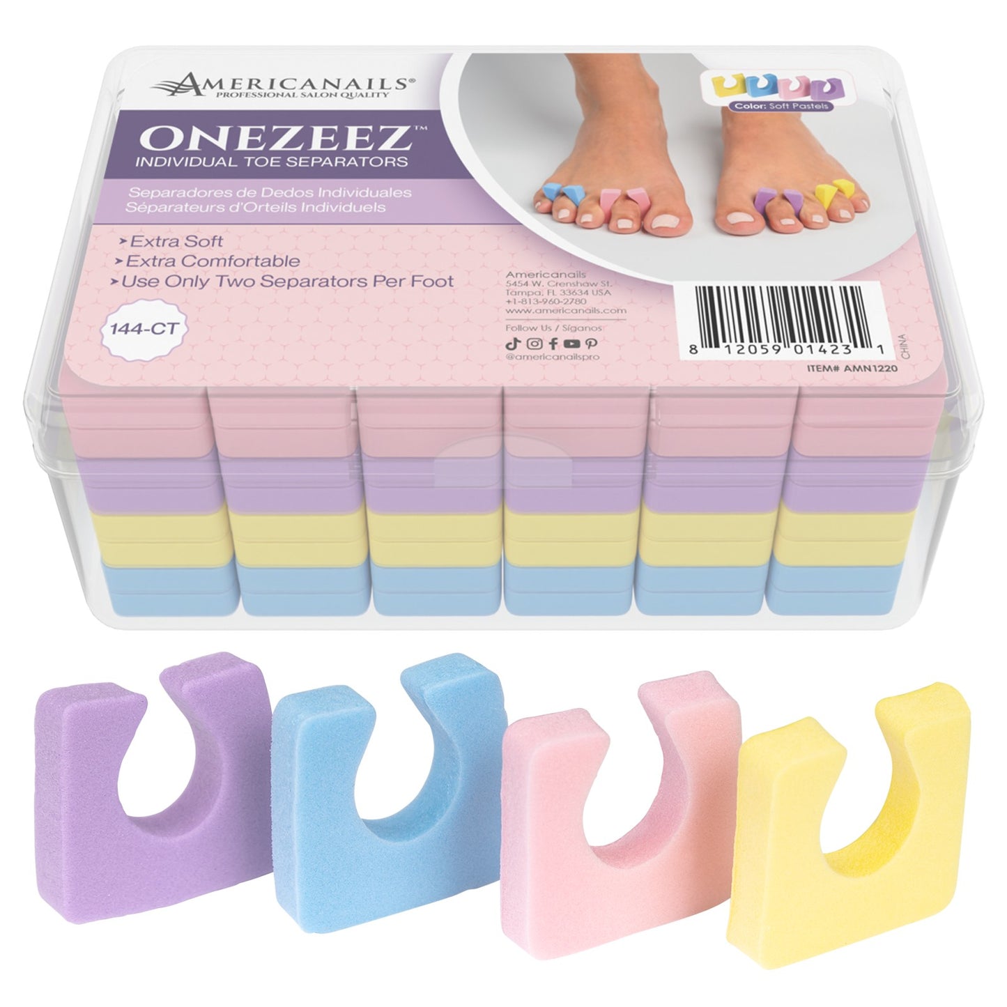 Onezeez Individual Toe Separators, 144ct