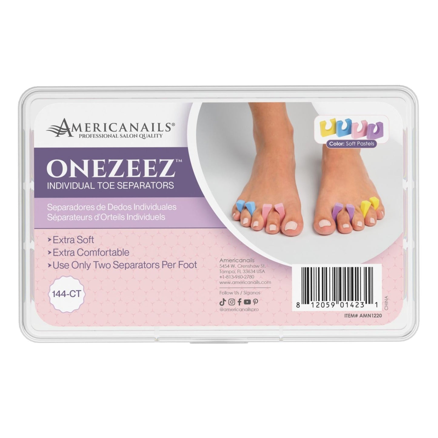 Onezeez Individual Toe Separators, 144ct