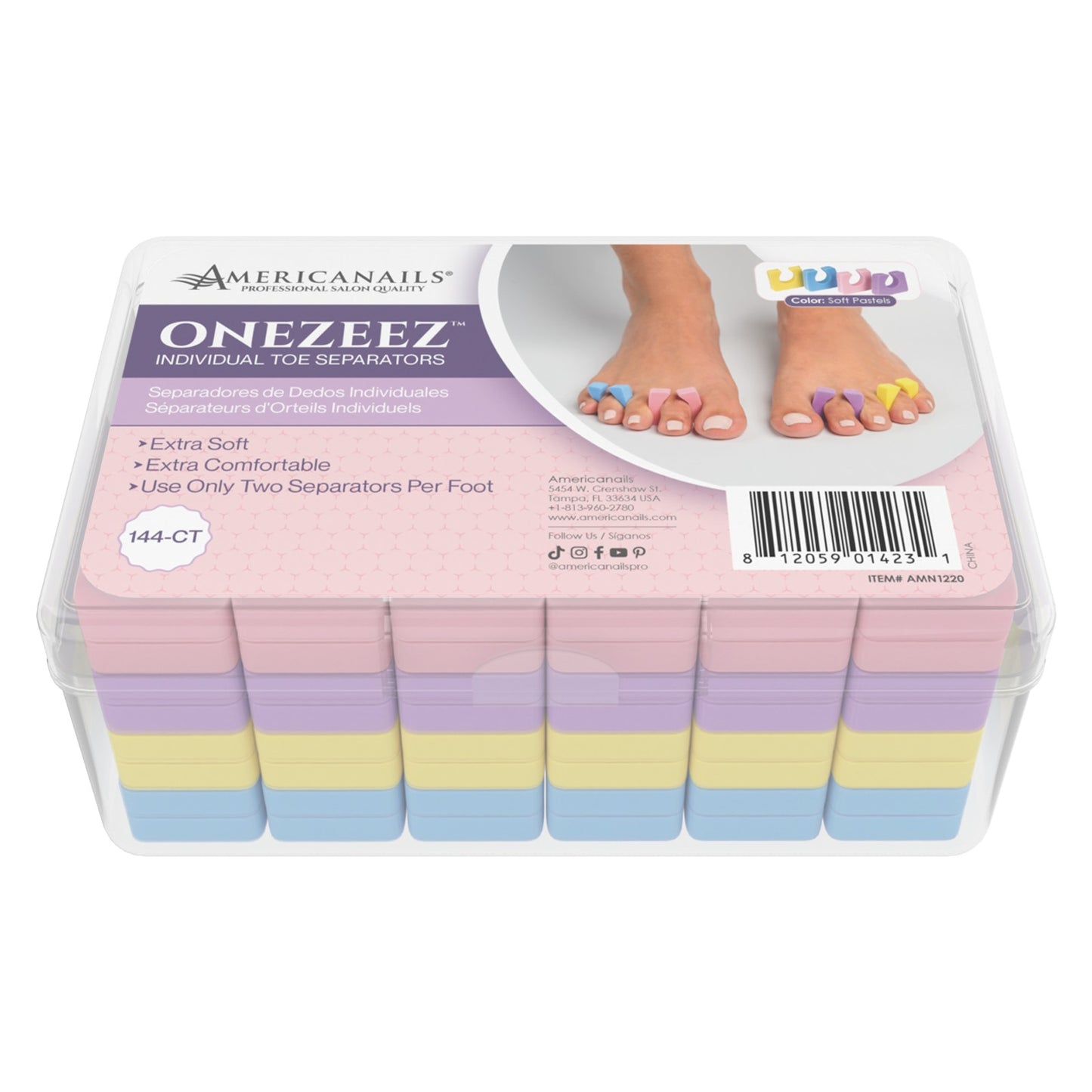 Onezeez Individual Toe Separators, 144ct