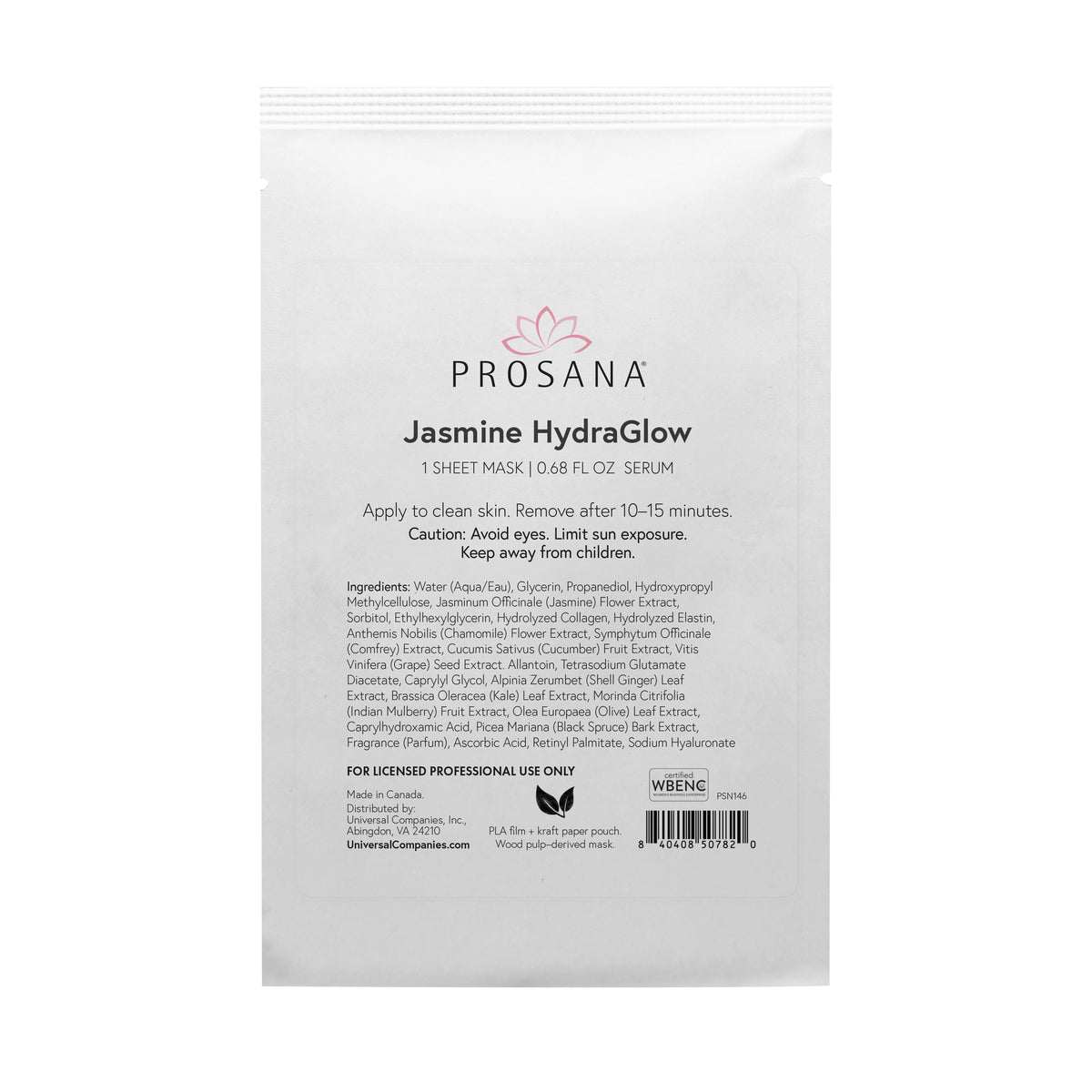 Prosana Jasmine HydraGlow Sheet Mask, 1 ct
