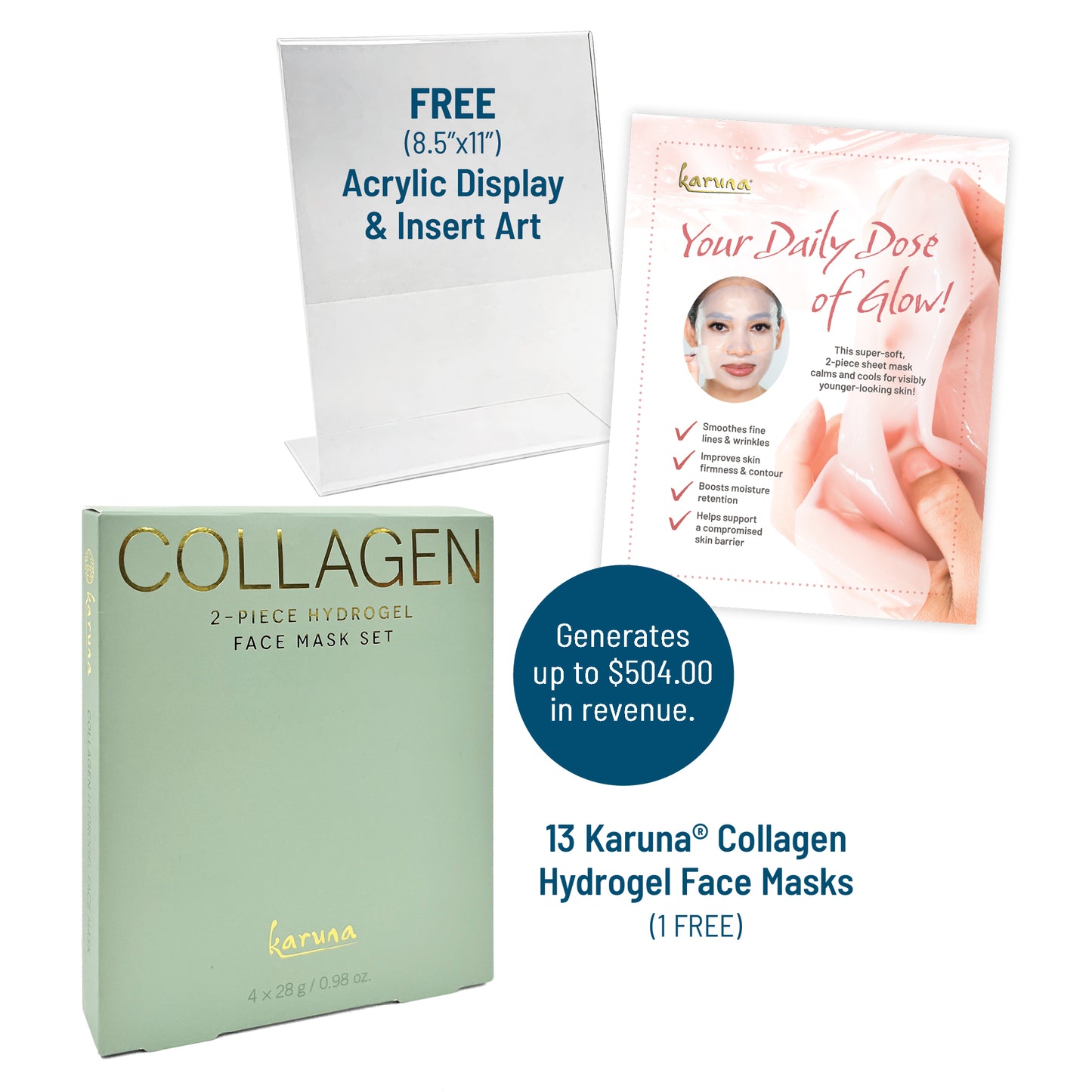 Karuna Collagen Hydrogel Face Mask Retailer Success Kit