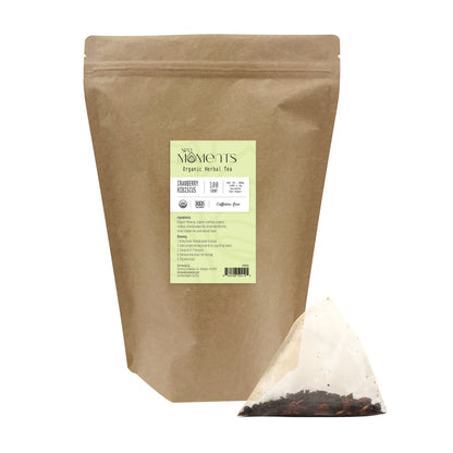 Spa Moments, Organic Herbal Tea, Cranberry Hibiscus, 100 ct