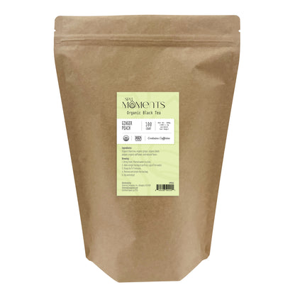 Spa Moments, Organic Black Tea, Ginger Peach, 100 ct