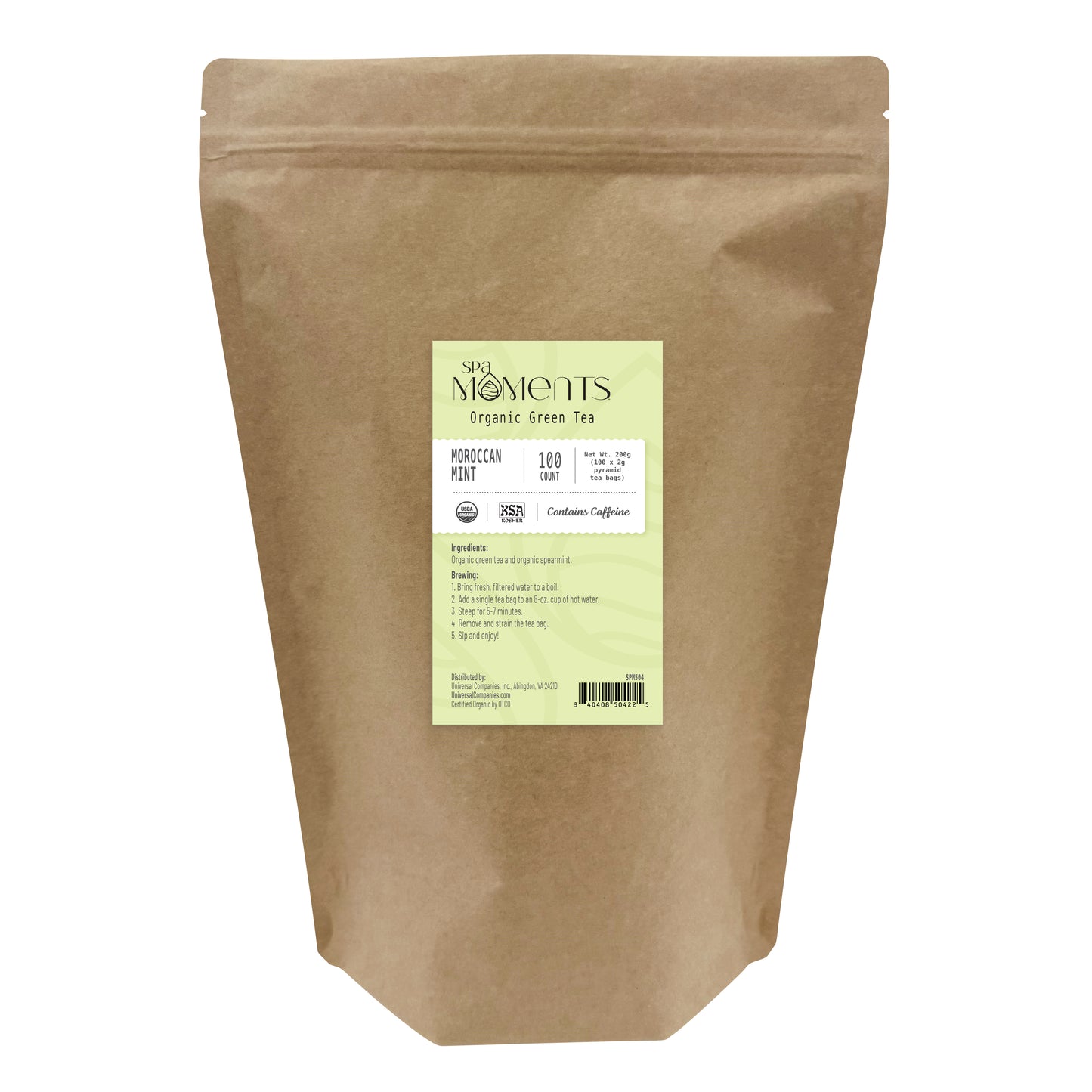 Spa Moments, Organic Green Tea, Moroccan Mint, 100 ct
